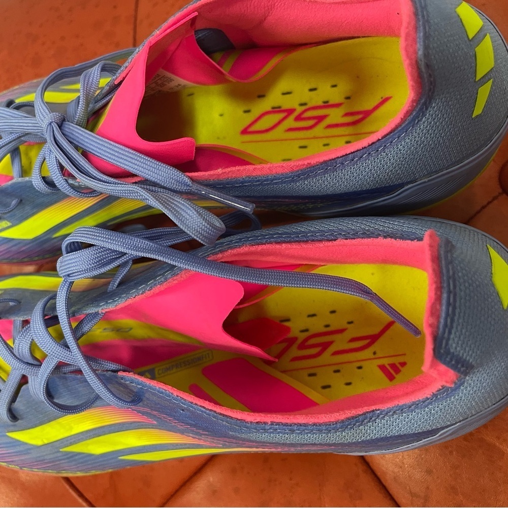 adidas F50 Pro FG -SoccerWorld -Adidas  Sneakers -Blue, Pink, and Yellow size 12 - Picture 2 of 8